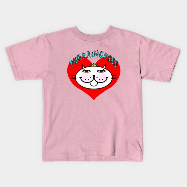 PURRRINCESS - rosy cheeks Kids T-Shirt by RawSunArt